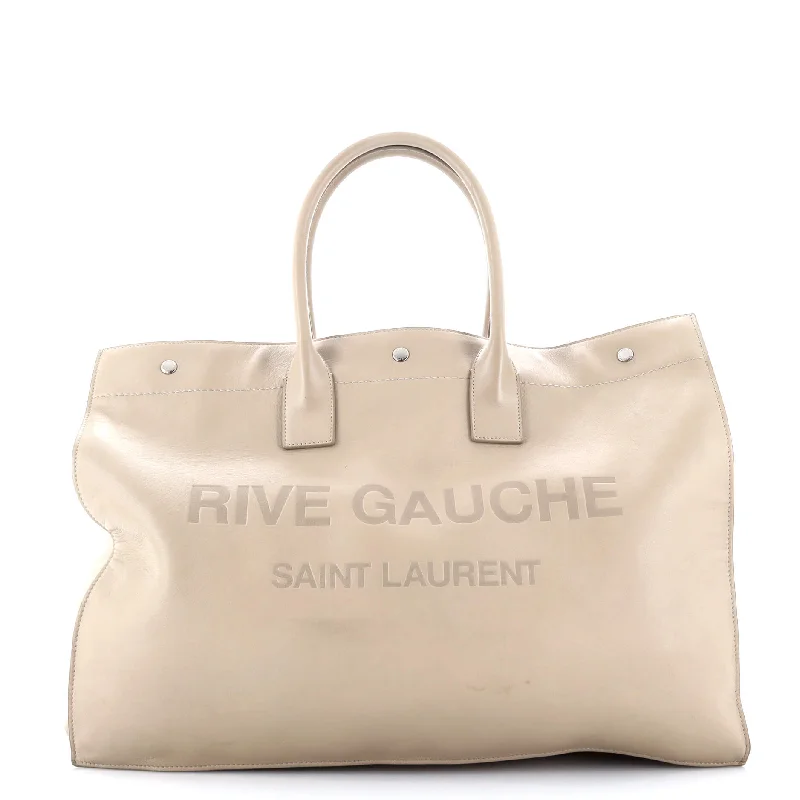 Rive Gauche Shopper Tote Embossed Leather Large