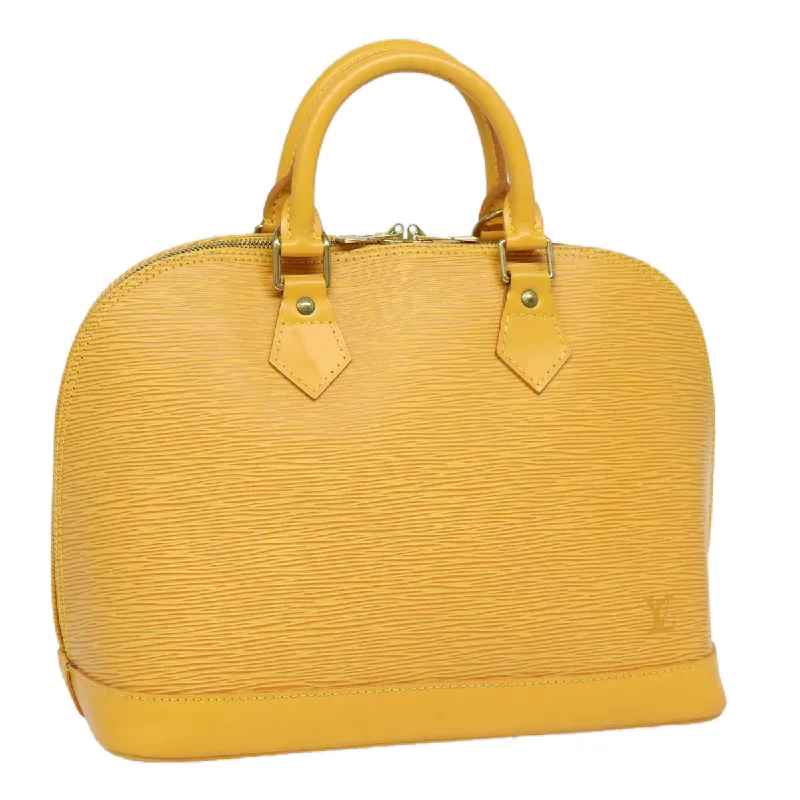 Louis Vuitton Alma bags with a leather - wrapped handle for a luxurious feelLOUIS VUITTON Epi Alma Hand Bag Yellow M52149 LV Auth 80271