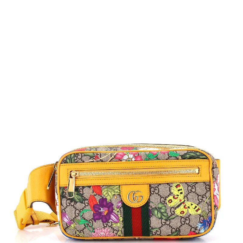 Ophidia Belt Bag Flora GG Coated Canvas Medium