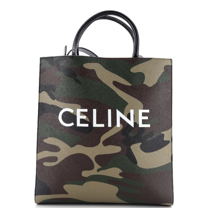 Vertical Cabas Tote Camouflage Coated Canvas Medium