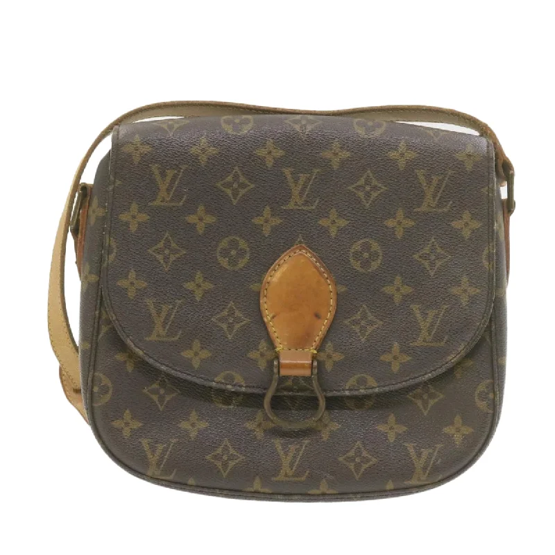 Louis Vuitton bags with a detachable mobile phone holder for convenienceLOUIS VUITTON Monogram Saint Cloud GM Shoulder Bag M51242 LV Auth yk1229