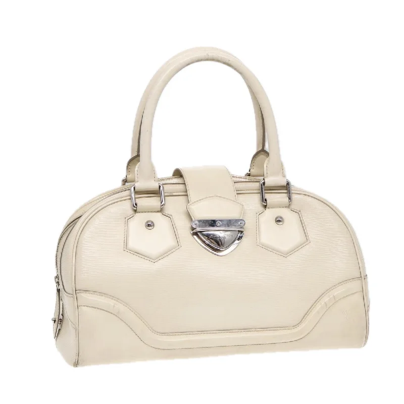 Louis Vuitton bags with a front - zip pocket for small items like keysLOUIS VUITTON Epi Boring Montaigne GM Hand Bag White Yvoire M5931J LV Auth 87942