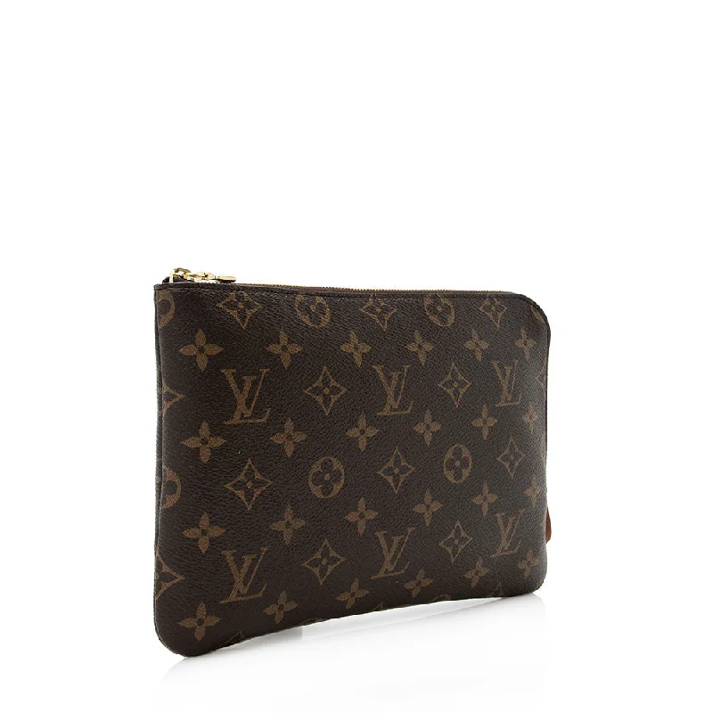 Louis Vuitton backpacks with a padded laptop compartment for travelLouis Vuitton Monogram Canvas Etui Voyage PM Pouch (21053)