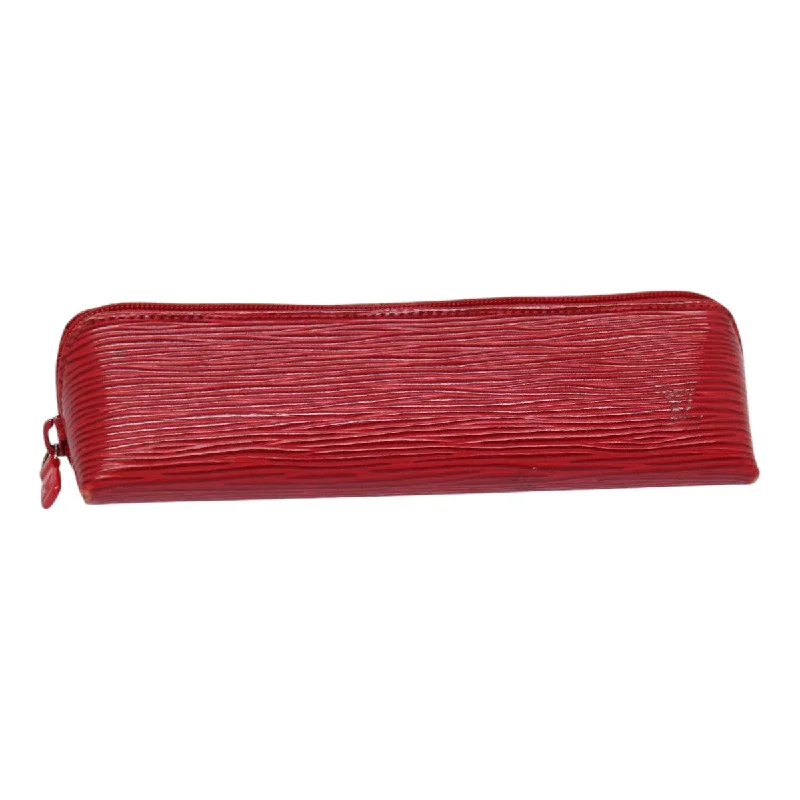 Louis Vuitton bags with a detachable mobile phone holder for convenienceLOUIS VUITTON Epi Trousse Crayons Pen Case Red M56547 LV Auth 88307