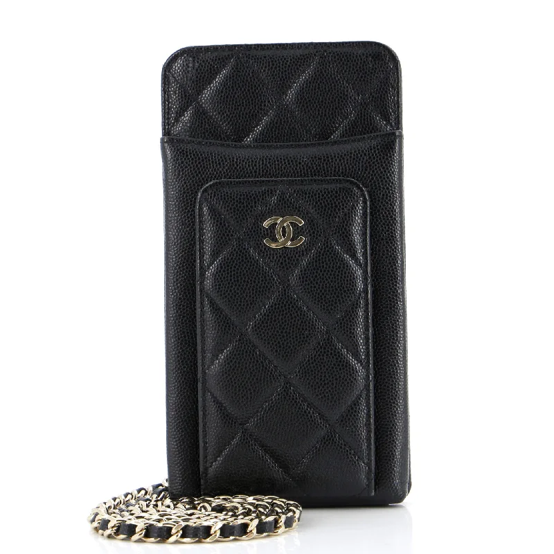 O Phone Holder Crossbody Bag Quilted Caviar