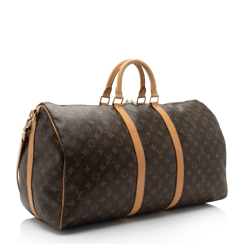 Louis Vuitton crossbody bags with adjustable shoulder straps for comfortLouis Vuitton Monogram Canvas Keepall Bandouliere 55 Duffle Bag (SdSz4O)