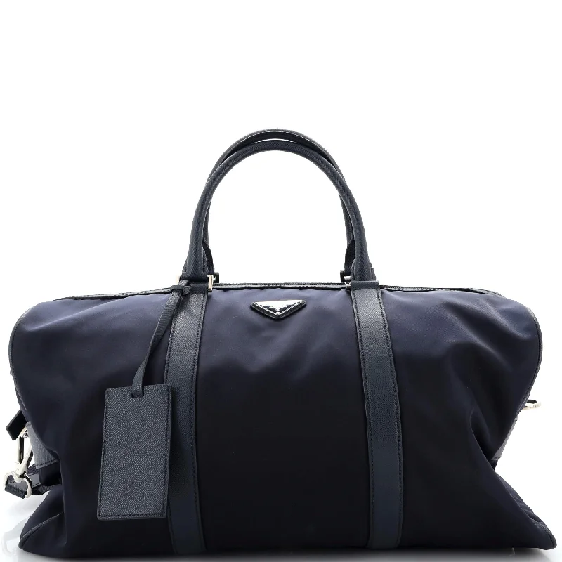 Convertible Weekender Bag Tessuto with Saffiano Leather Medium