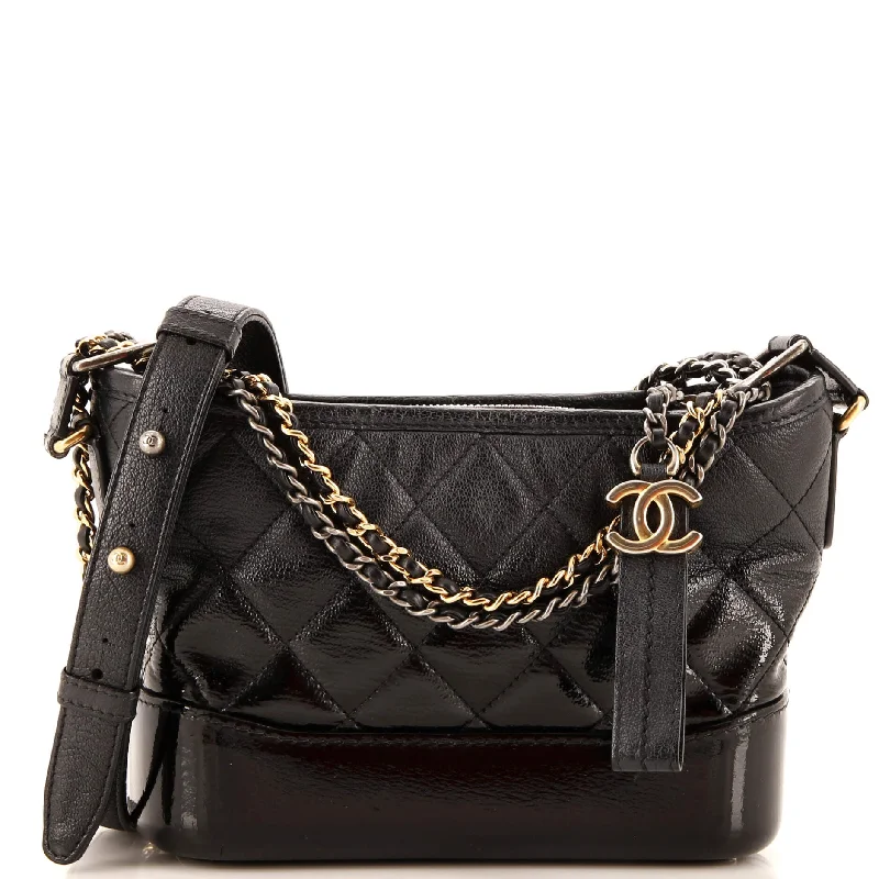 Gabrielle Hobo Quilted Goatskin and Patent Small