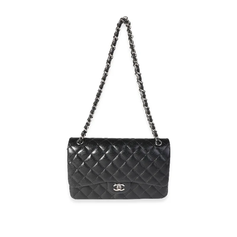 Chanel Chain Strap Handbag for Everyday UseCHANEL Black Quilted Lambskin Jumbo Classic Double Flap Bag