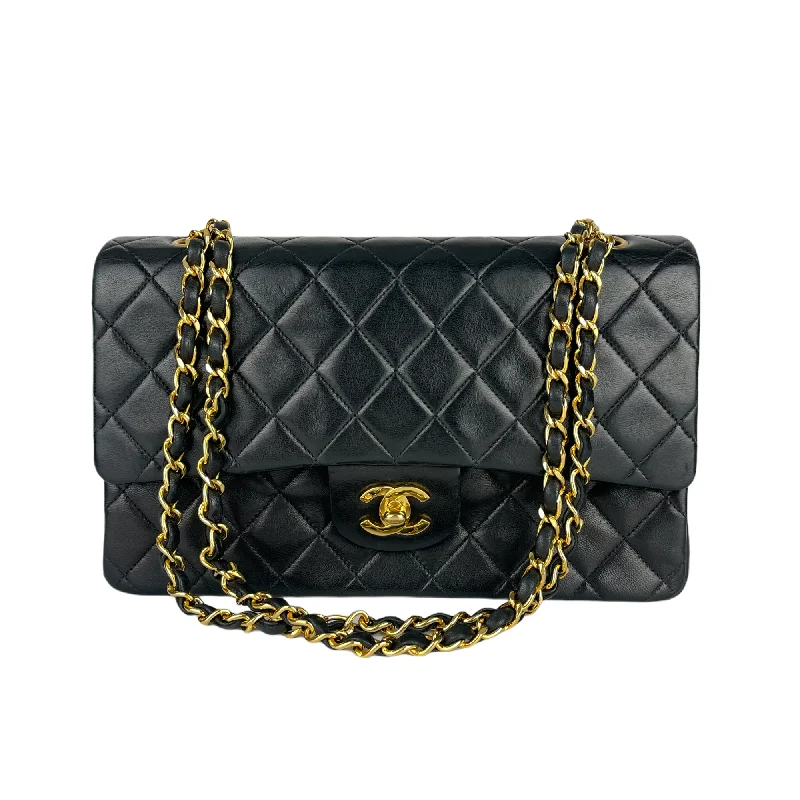 Chanel Colorful Handbag for Spring OutfitsVintage Lambskin Double Flap M/L with GHW In black