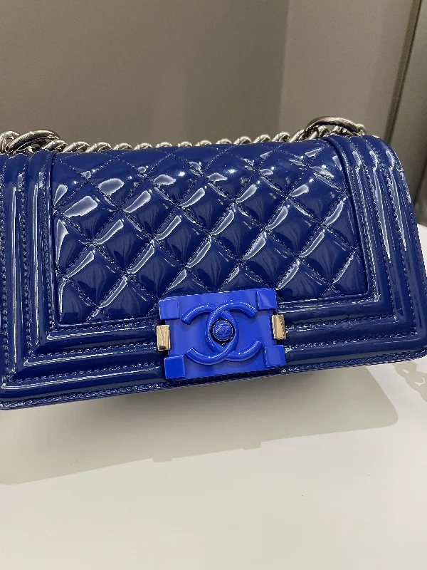 Chanel Classic Flap Bag for Evening PartyChanel Quilted Small Boy Royal Blue Patent