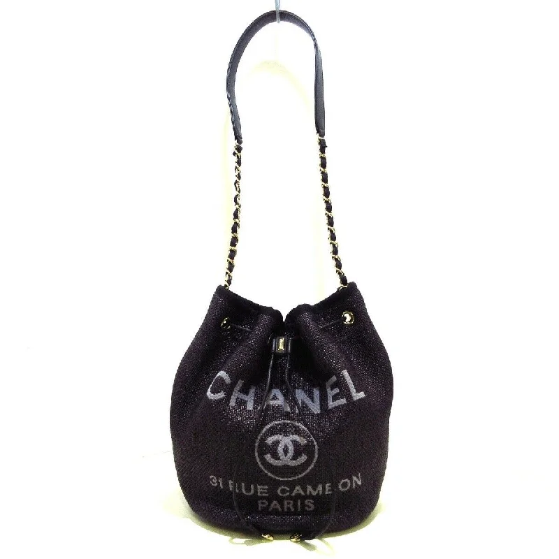 Chanel Medium Tote Bag for Office LadiesDeauville Raffia Bucket Bag Black