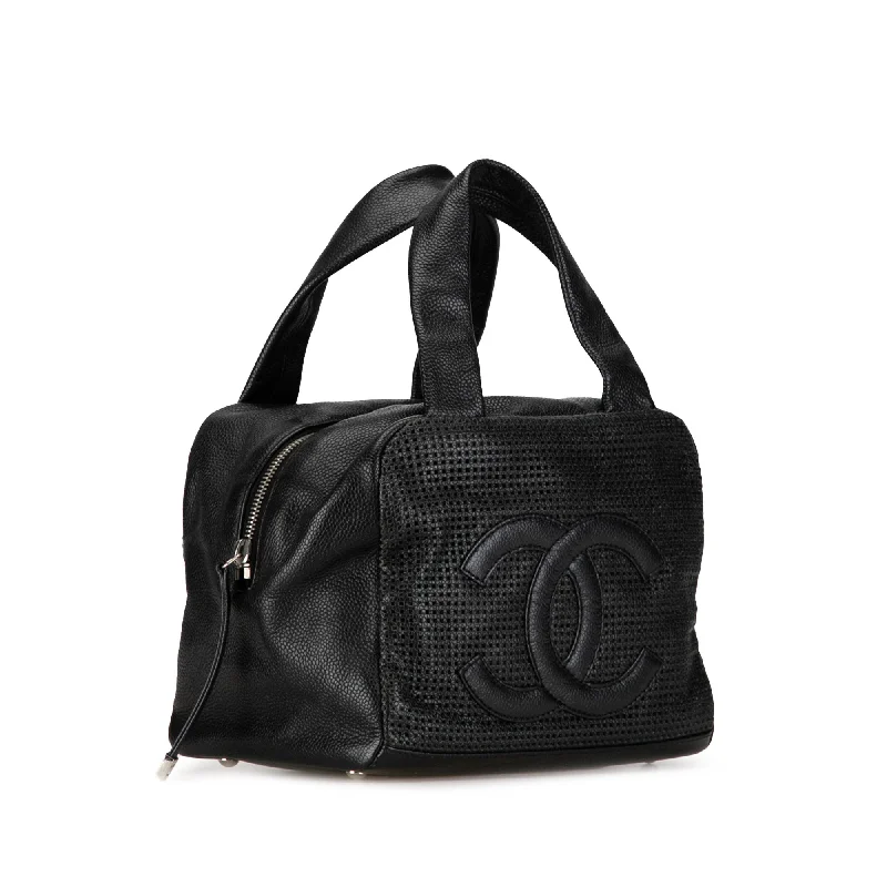 Chanel All - Match Handbag for Versatile StylingCHANEL CC Perforated Caviar Bowler Bag