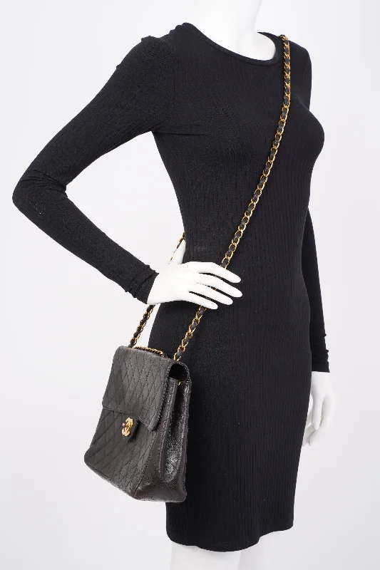 Chanel Luxury Handbag for High - End EventsChanel Classic Single Flap Jumbo Black Calfskin Leather