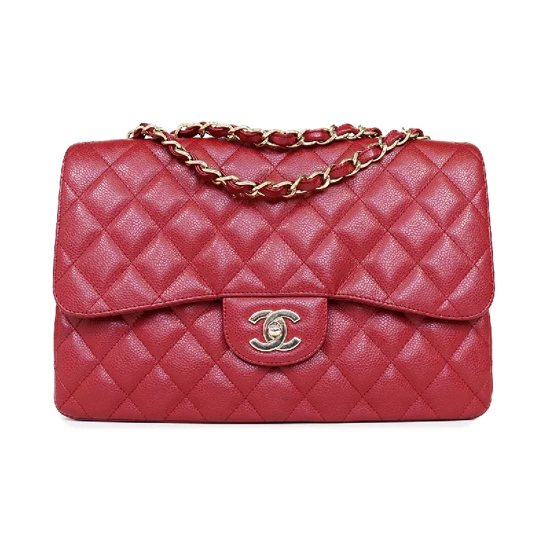 Chanel Medium Tote Bag for Office LadiesSingle Flap Caviar Jumbo in Red