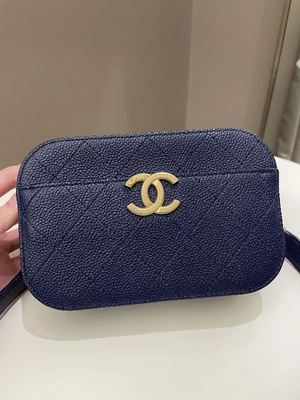 Chanel Colorful Handbag for Spring OutfitsChanel Cc Quilted Belt Bag Blue Caviar