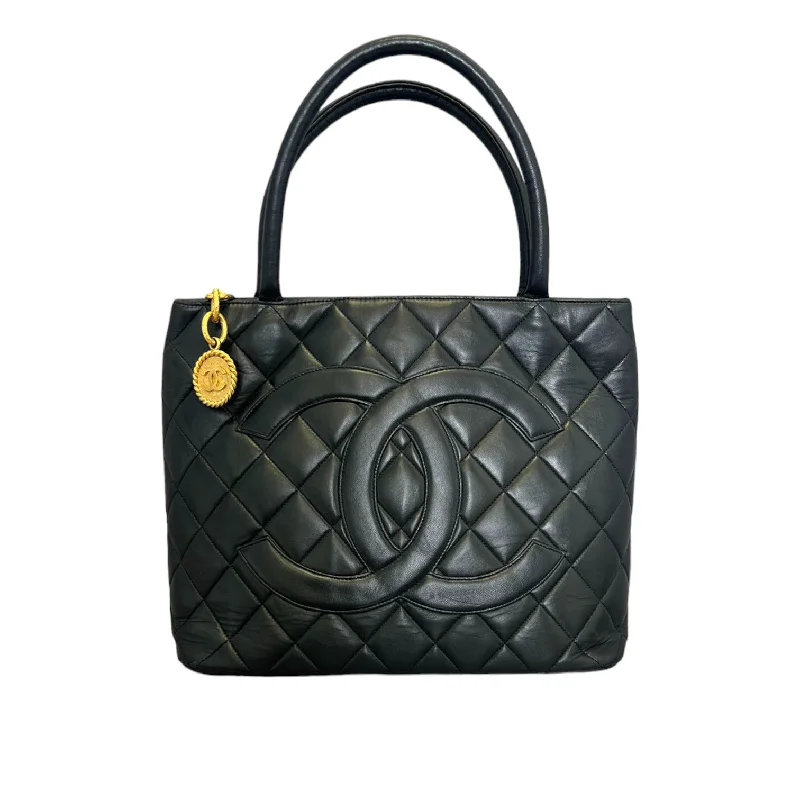 Chanel Small Crossbody Bag for TravelMedallion Tote Caviar Quilted Black GHW