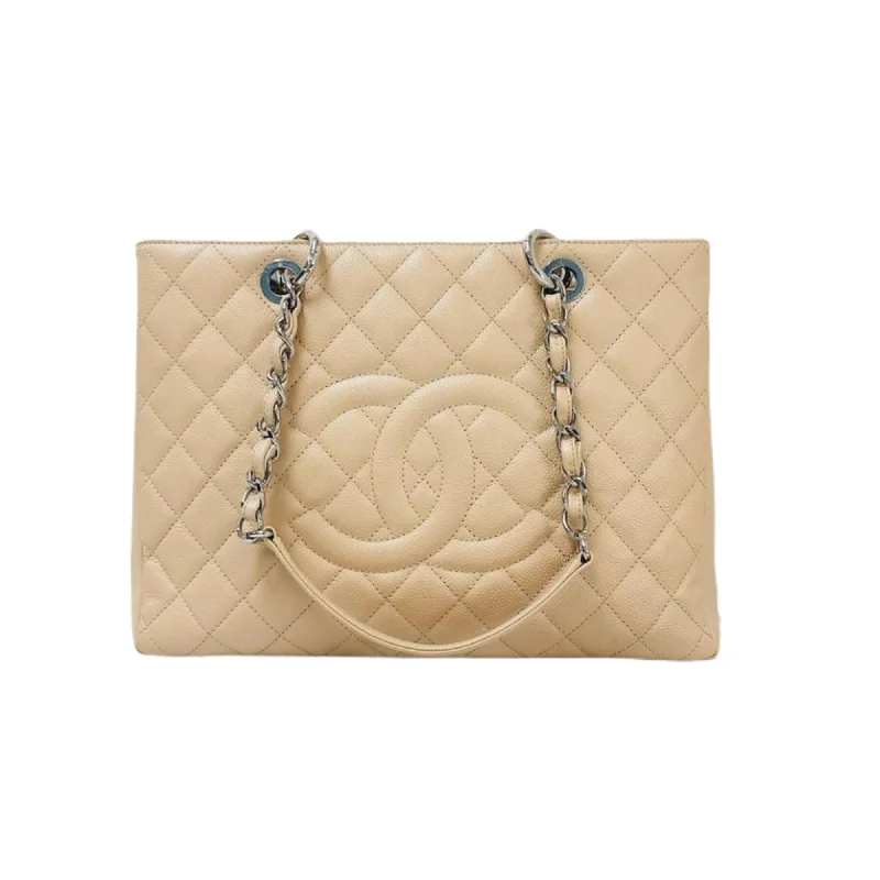 Chanel Luxury Handbag for High - End EventsGrand Shopping Tote GST in Beige with SHW