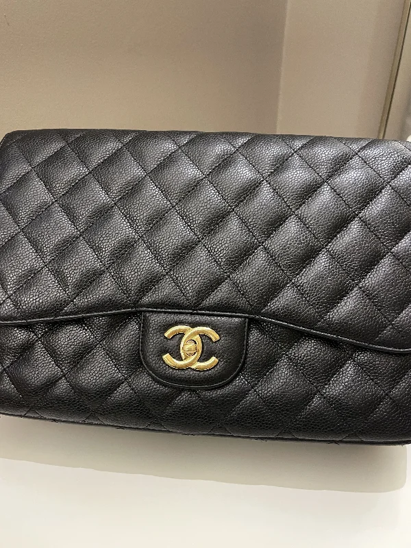 Chanel Quilted Leather Shoulder Bag for FashionistasChanel Classic Quilted Jumbo Single Flap Black Caviar