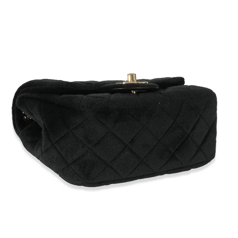 Chanel Lightweight Handbag for Daily ErrandsCHANEL Black Velvet Pearl Crush Mini Square Flap