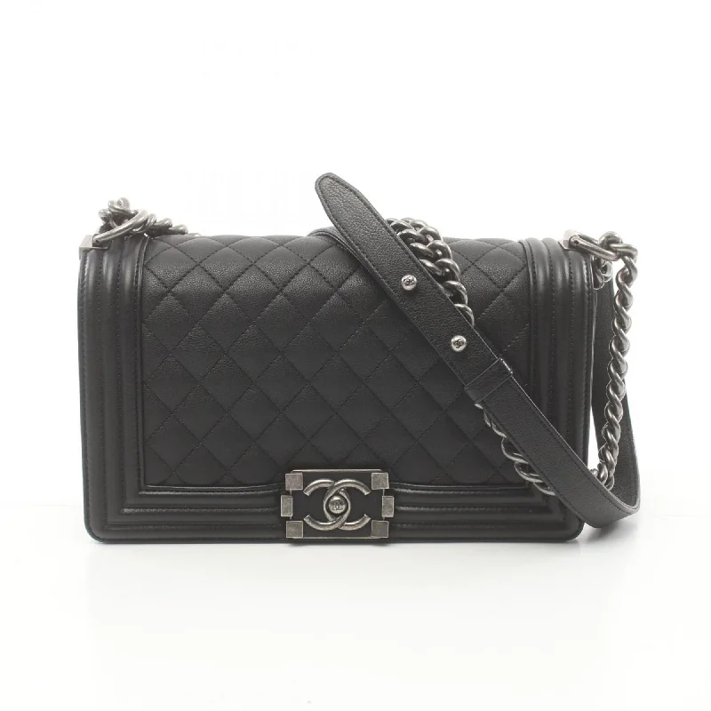 Chanel Classic Flap Bag for Evening PartyCHANEL Boy Chanel Shoulder Bag Caviar Skin Women's Black