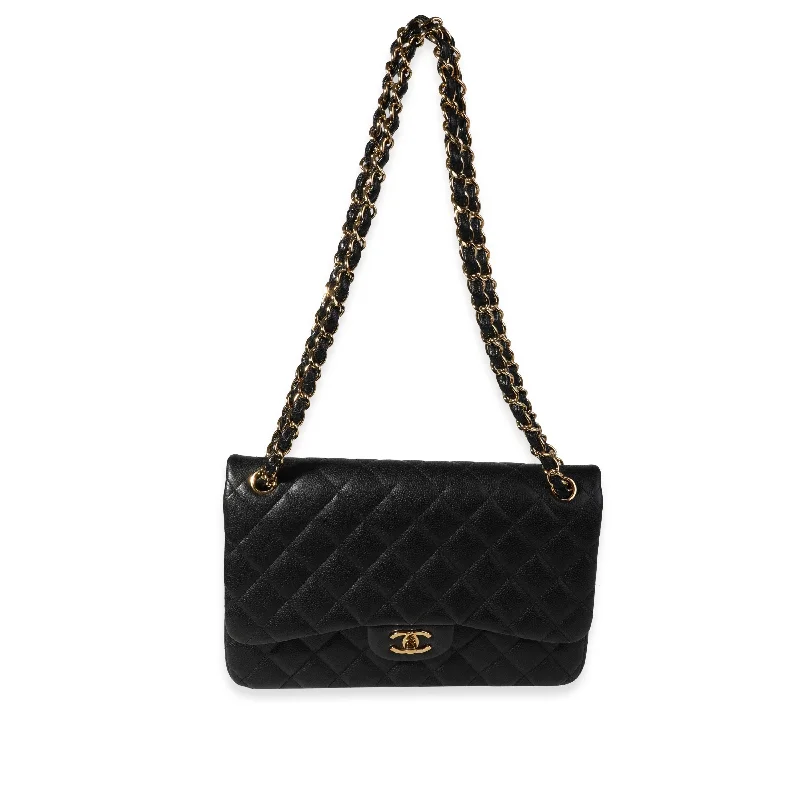 Chanel Medium Tote Bag for Office LadiesCHANEL Black Quilted Caviar Jumbo Classic Double Flap Bag