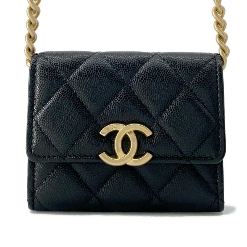 Chanel Classic Flap Bag for Evening PartyChanel Chain Business Card Holder/Card Case Matelasse Coco Mark Caviar Skin CHANEL Shoulder Black