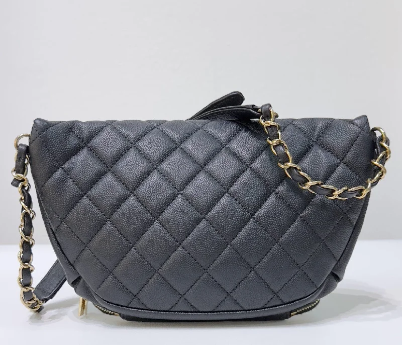 Chanel Quilted Leather Shoulder Bag for FashionistasChanel Black Quilted Caviar Leather Business Affinity Waist Belt Bag (not have card)