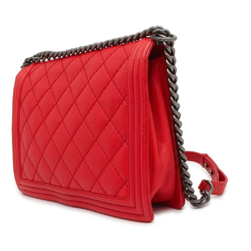 Chanel New Arrival Handbag with Gold HardwareCHANEL Boy Chanel ChainShoulder Bag Red Lambskin