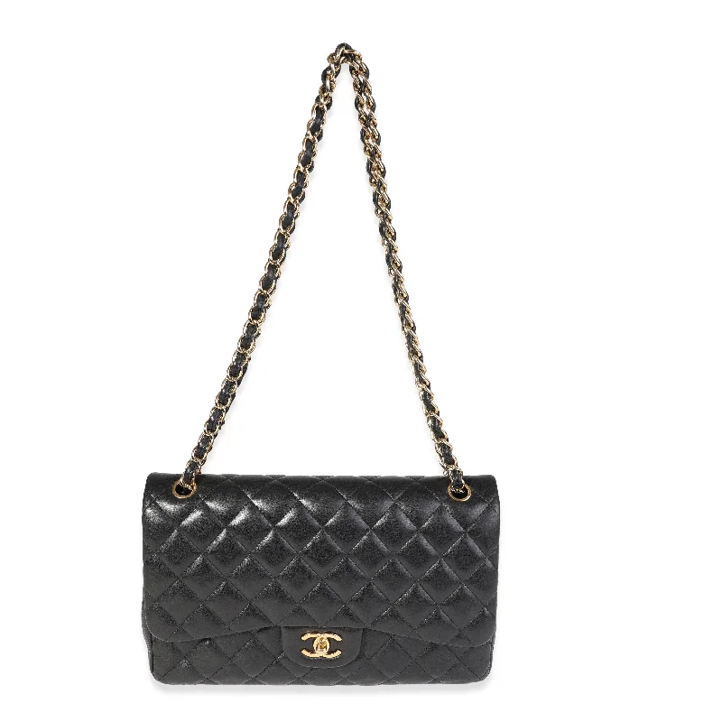 Chanel Vintage Inspired Handbag for Retro LoversCHANEL Black Quilted Lambskin Jumbo Classic Double Flap Bag