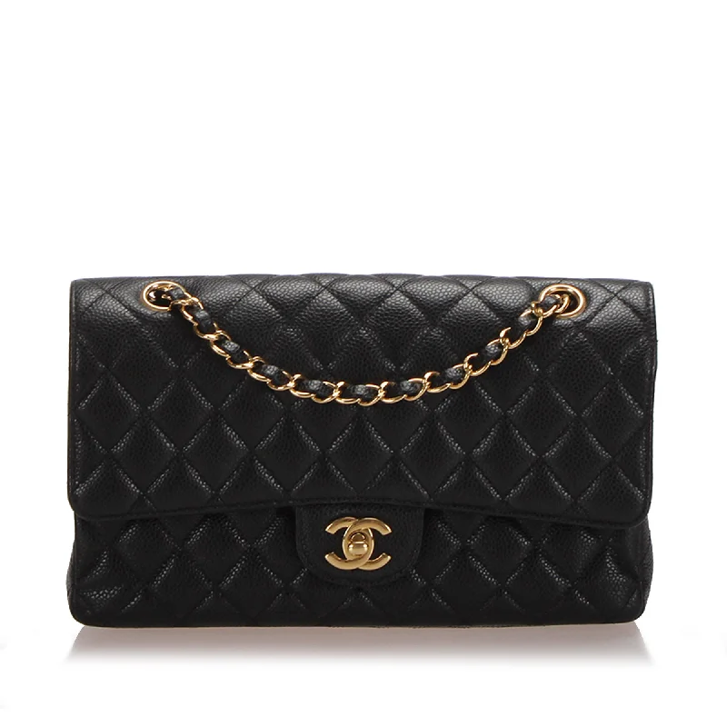 Chanel Vintage Inspired Handbag for Retro LoversMedium Classic Caviar Leather Double Flap Bag Black GHW