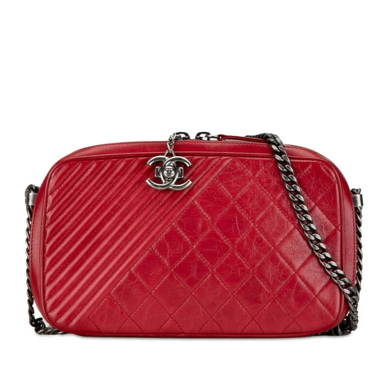 Chanel New Arrival Handbag with Gold HardwareChanel Boy Coco Mark Chain Shoulder Bag Camera Red Leather Women's CHANEL