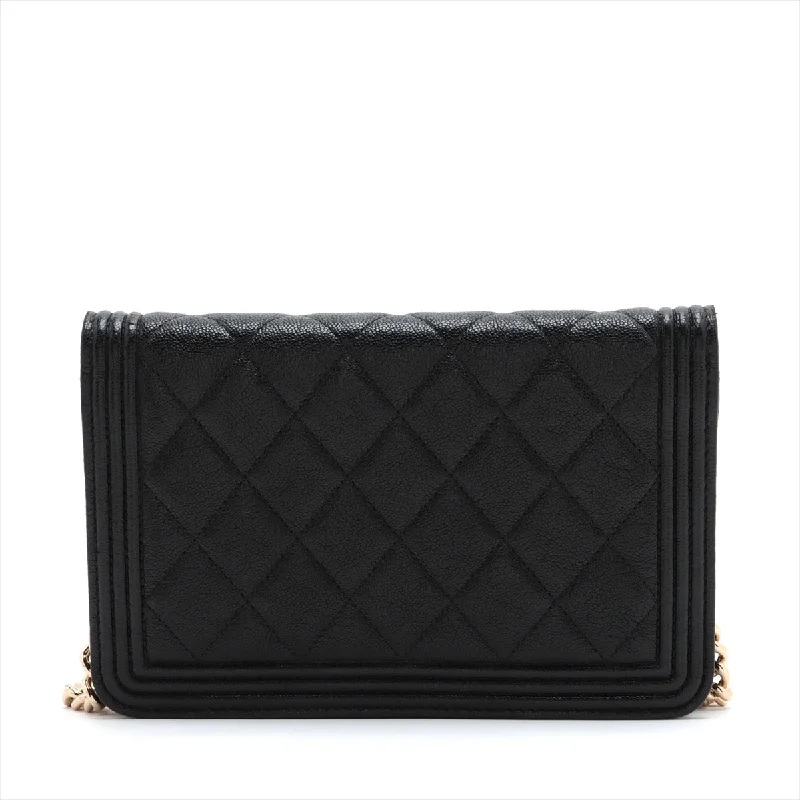 Chanel Limited Edition Handbag for CollectorsChanel Boy Chanel St Caviar S Chain Wallet Black G