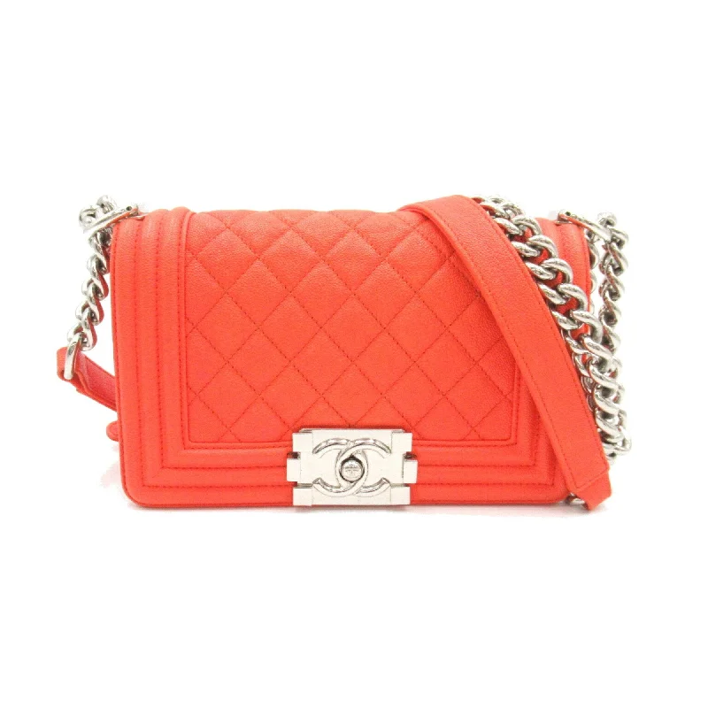 Chanel Designer Handbag with Unique DesignCHANEL Boy Chanel Chain Shoulder Bag Caviar Skin (Grained Calf) Women's Orange