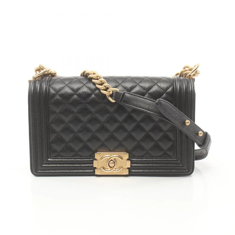 Chanel Lightweight Handbag for Daily ErrandsCHANEL Boy Chanel Shoulder Bag Caviar Skin Women's Black