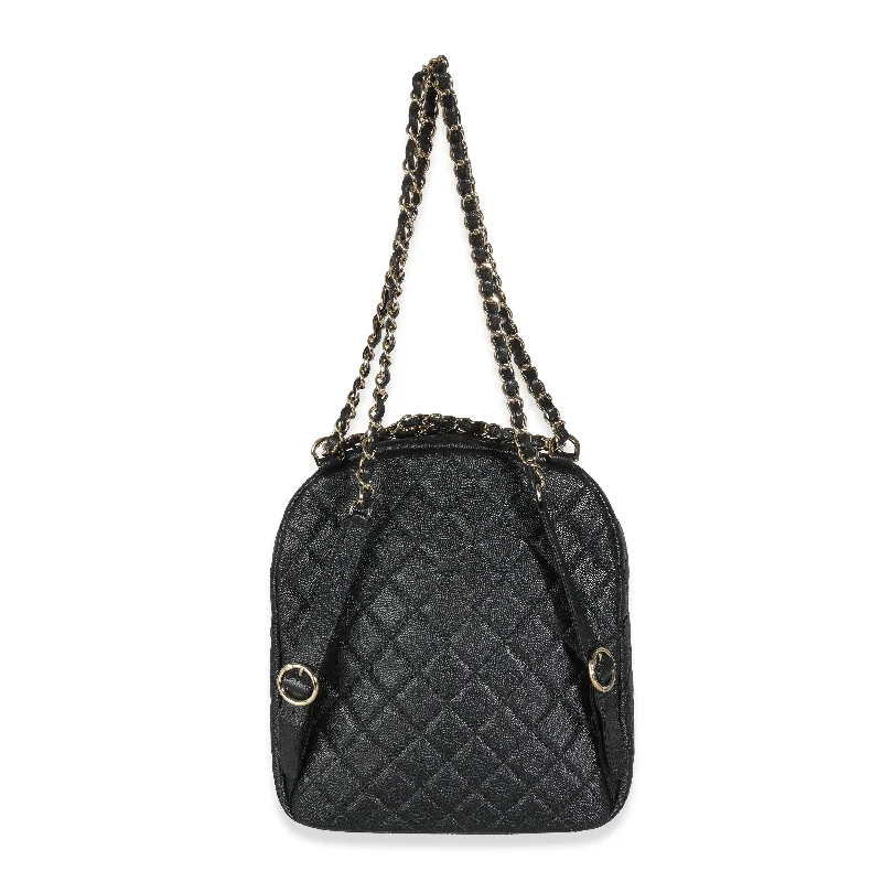 Chanel Limited Edition Handbag for CollectorsCHANEL Black Quilted Caviar Small Day Backpack