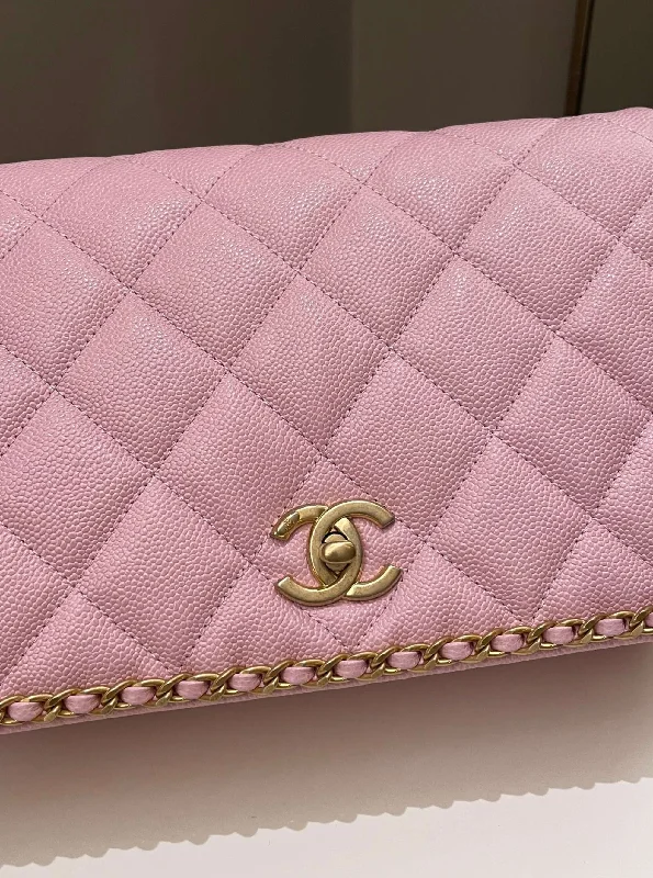 Chanel Limited Edition Handbag for CollectorsChanel 22K Chain Around Flap Mauve Pink Caviar