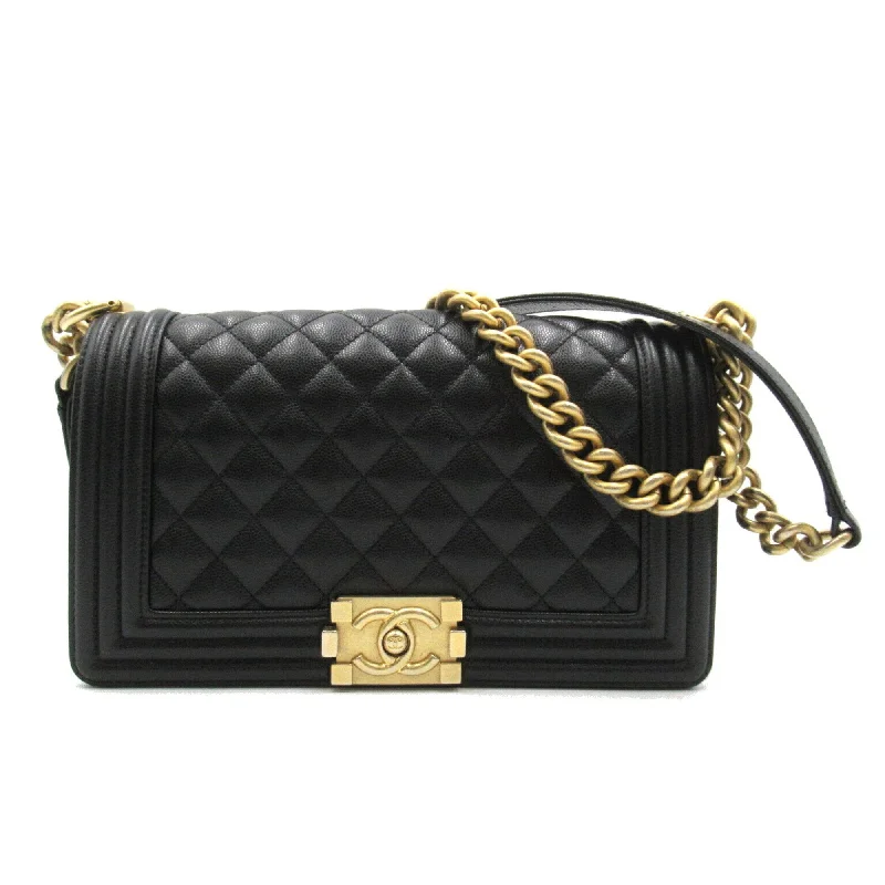 Chanel Small Crossbody Bag for TravelCHANEL Boy Chanel Chain Shoulder 2way Bag Caviar Skin (Grained Calf) Women's Black