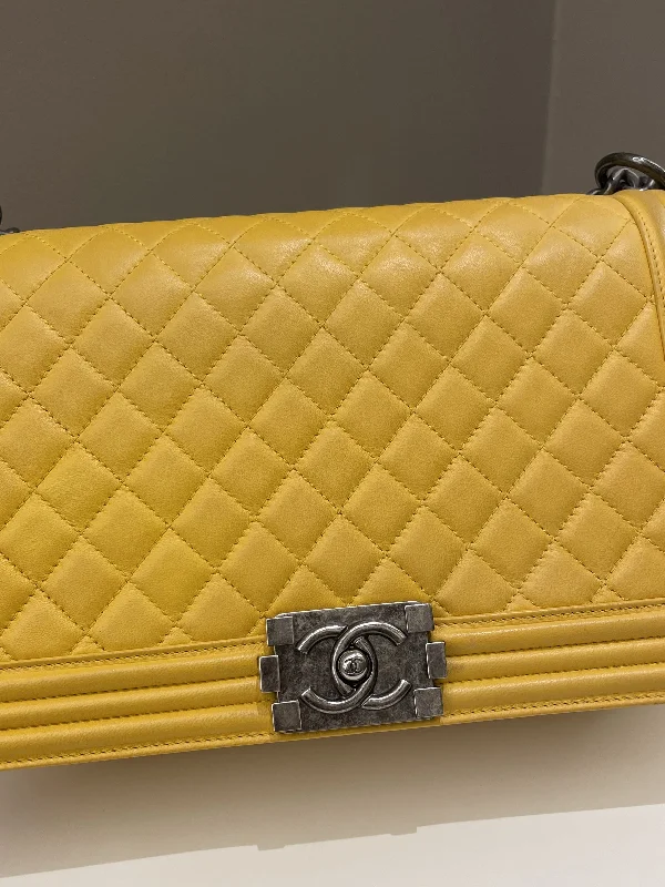 Chanel Colorful Handbag for Spring OutfitsChanel Quilted New Medium Boy Yellow Lambskin