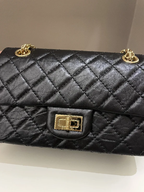 Chanel Black Handbag for Business MeetingsChanel 2.55 Quilted Mini Reissue Black Aged Calfskin