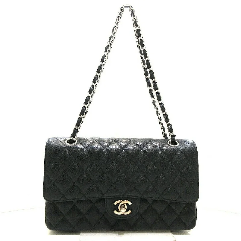 Chanel All - Match Handbag for Versatile StylingClassic Double Flap Caviar M/L in Black SHW