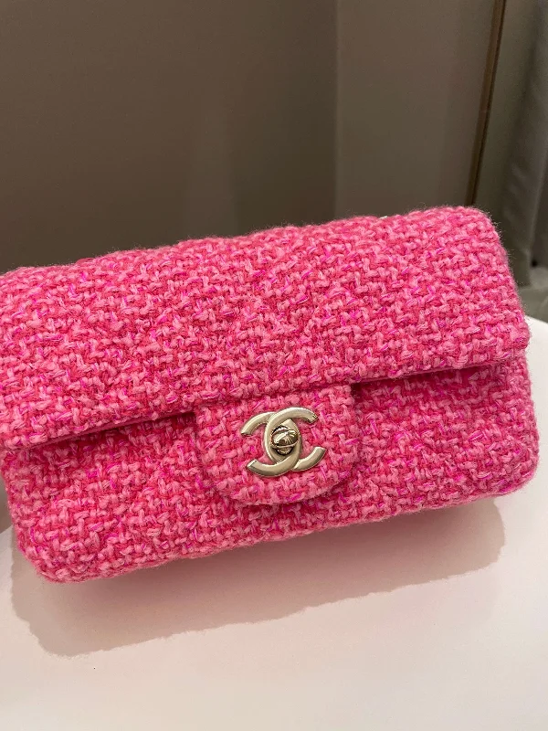 Chanel Classic Flap Bag for Evening PartyChanel Classic Mini Rectangular Pink Tweed