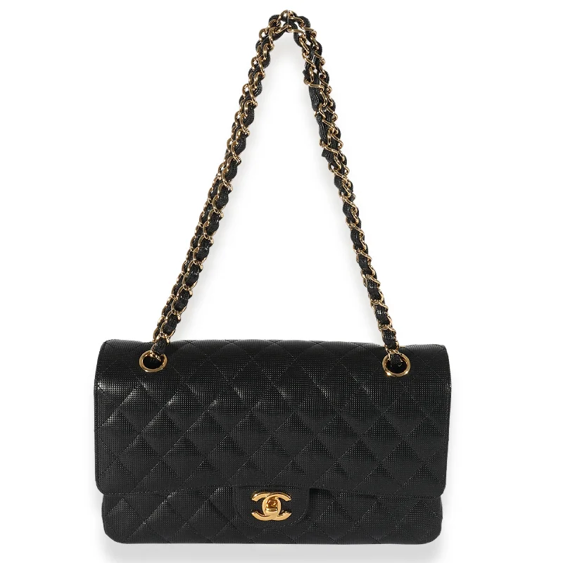 Chanel Lightweight Handbag for Daily ErrandsCHANEL Black Quilted Perforated Lambskin Medium Classic Double Flap Bag