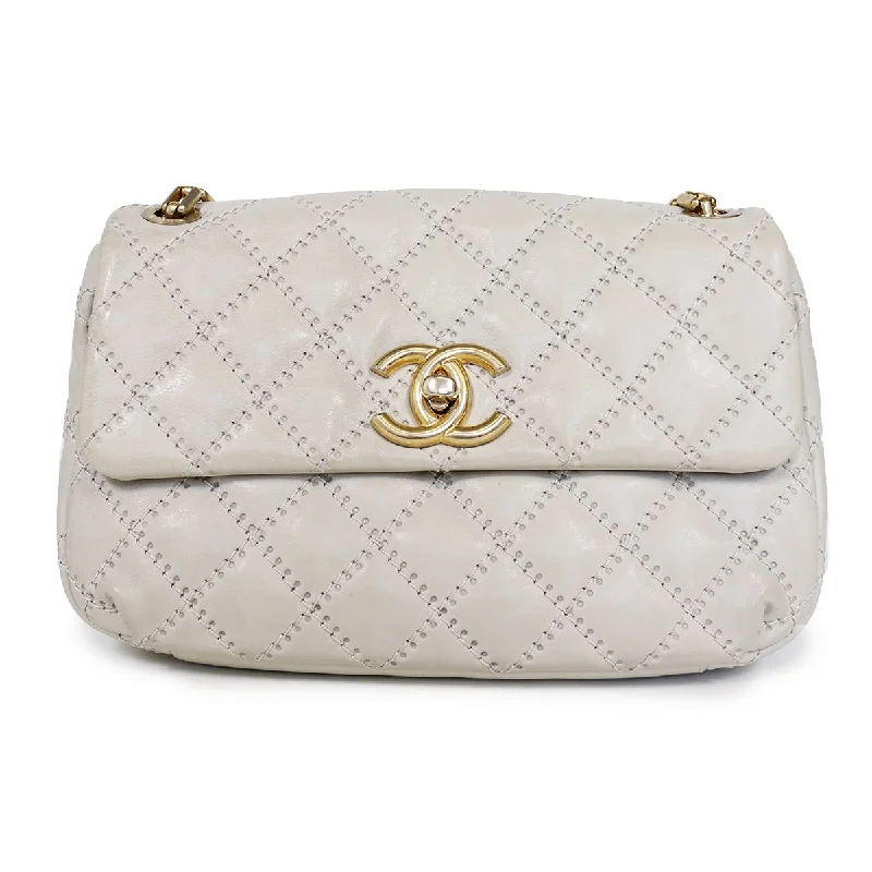 Chanel Luxury Handbag for High - End EventsQuilted Bag in beige calf leather