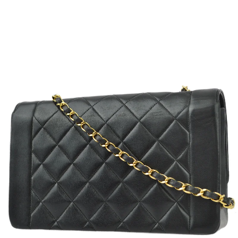 Chanel Designer Handbag with Unique DesignChanel Black Lambskin Medium Diana Shoulder Bag