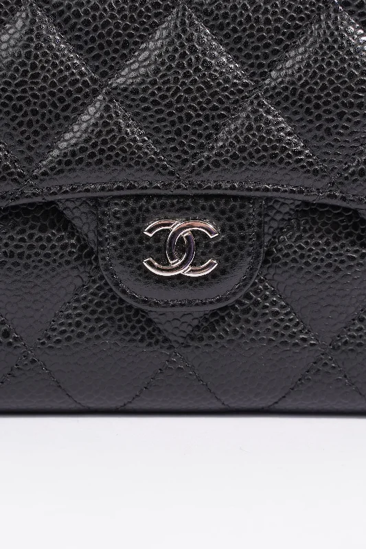 Chanel Classic Flap Bag for Evening PartyChanel Womens Classic Flap Wallet Black Caviar Leather Small