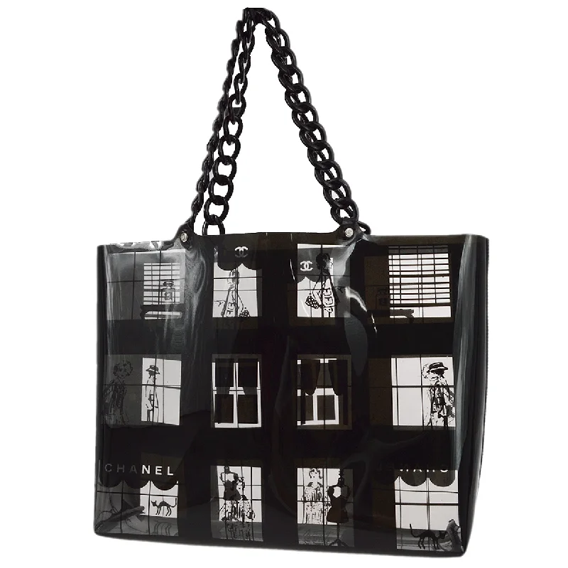 Chanel Medium Tote Bag for Office LadiesChanel Black Vinyl Windows Line Tote Handbag