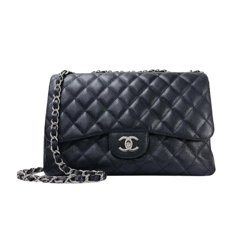 Chanel Chain Strap Handbag for Everyday UseClassic Jumbo Single Flap Black SHW