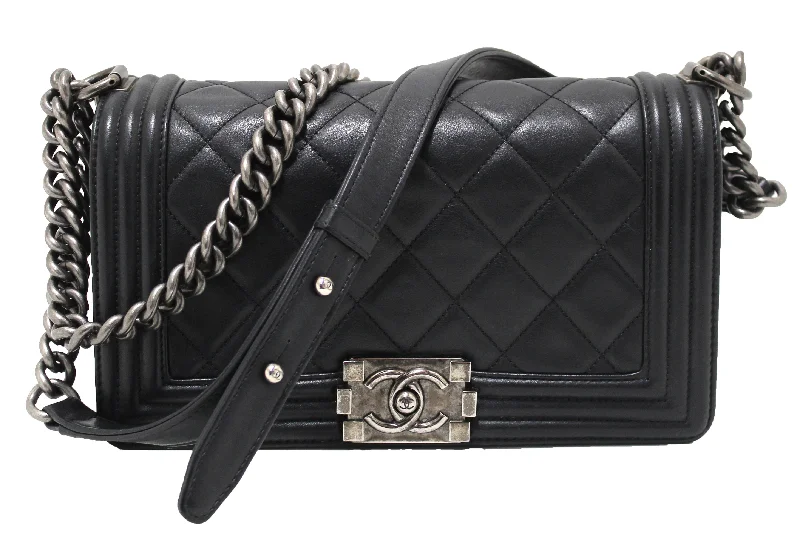 Chanel Vintage Inspired Handbag for Retro LoversChanel Black Quilted Calfskin Old Medium Boy Shoulder Bag