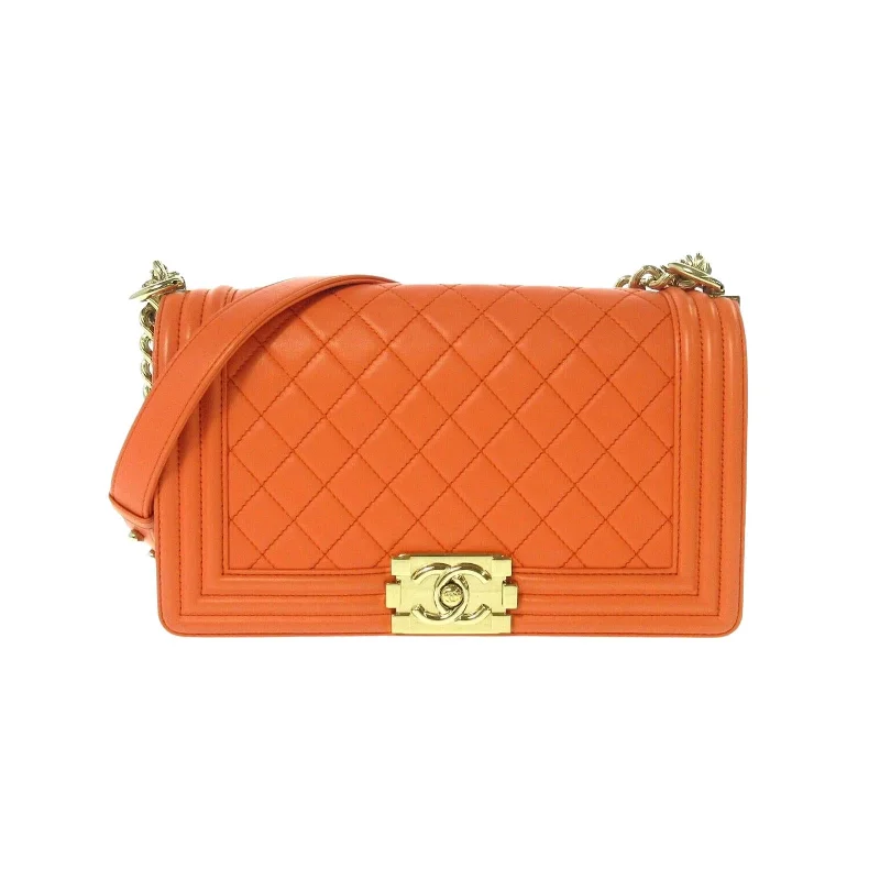 Chanel Classic Flap Bag for Evening PartyOld Medium Boy Bag Orange